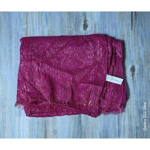 Collection XVIII Magenta Pink Metallic Shimmer Lurex Scarf Eyelash Fringe‎ Trim